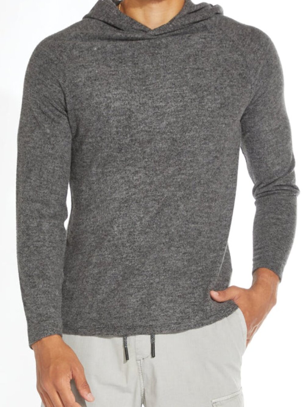 Civil Society Heather Charcoal Knit Henley Hoodie